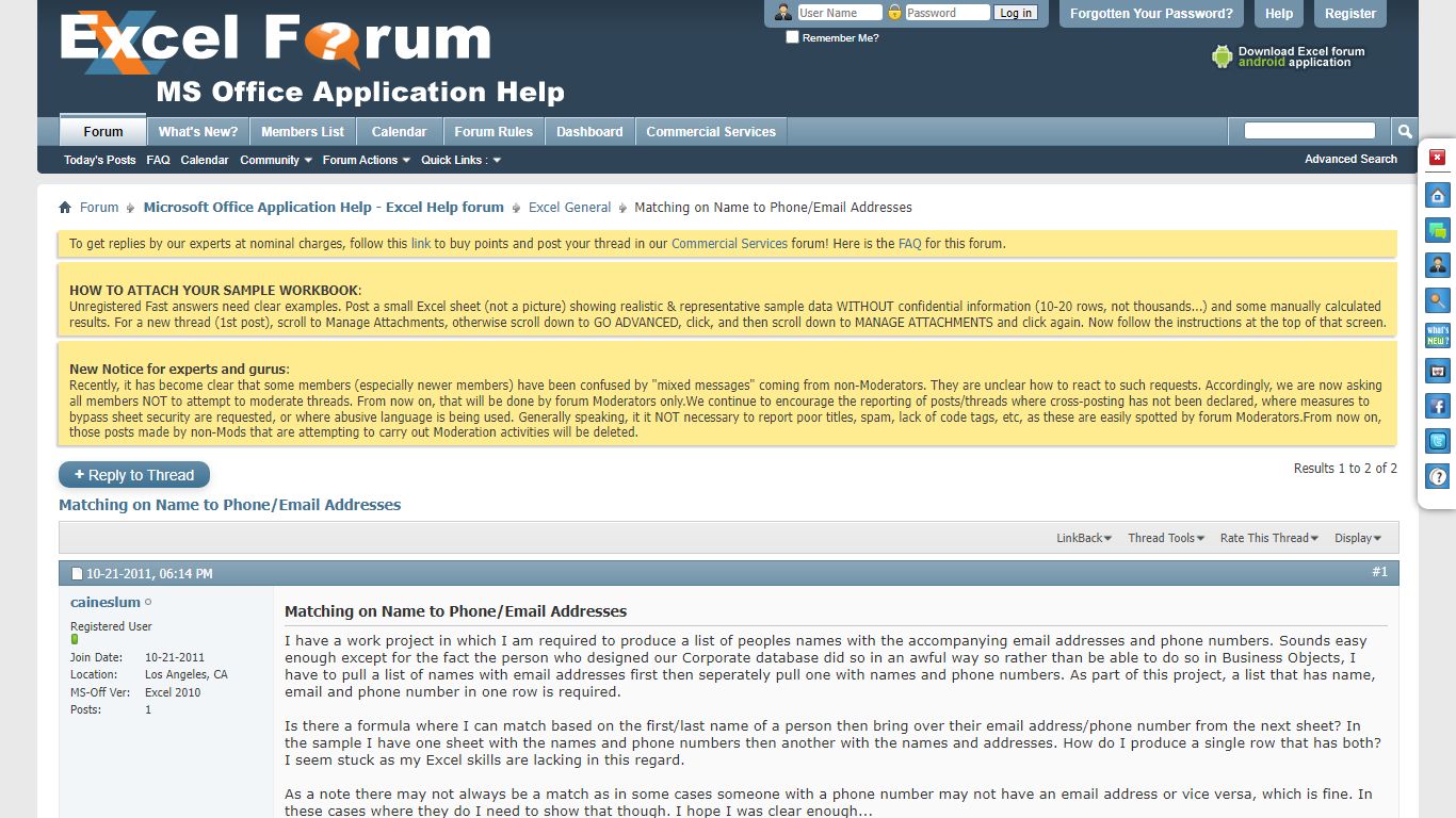 Matching on Name to Phone/Email Addresses - excelforum.com
